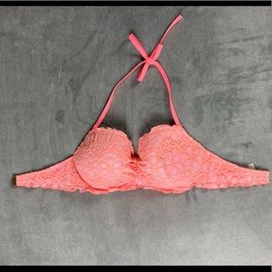 VS Push Up Lace Pink Bathing Suit Top